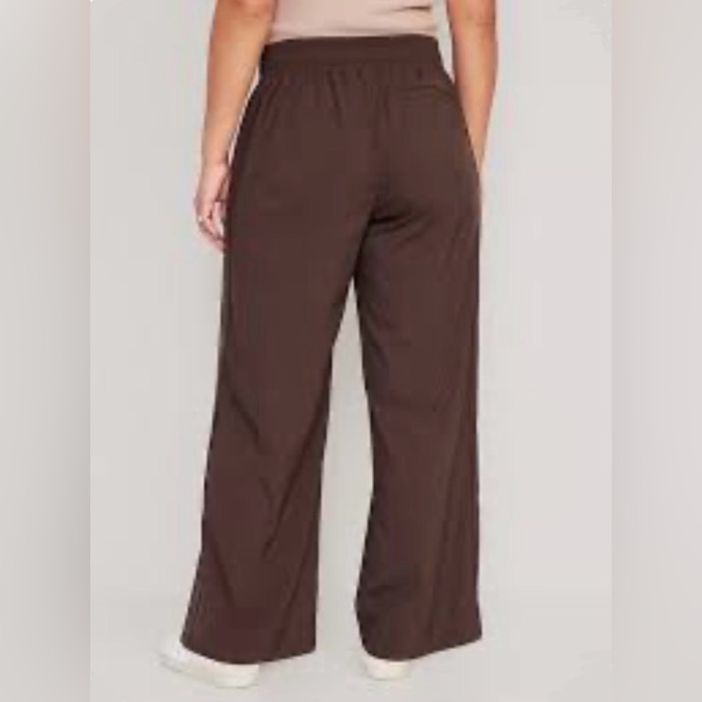 Old Navy Womens Pants StretchTech Quick Dry High Rise Wide Leg Brown XL